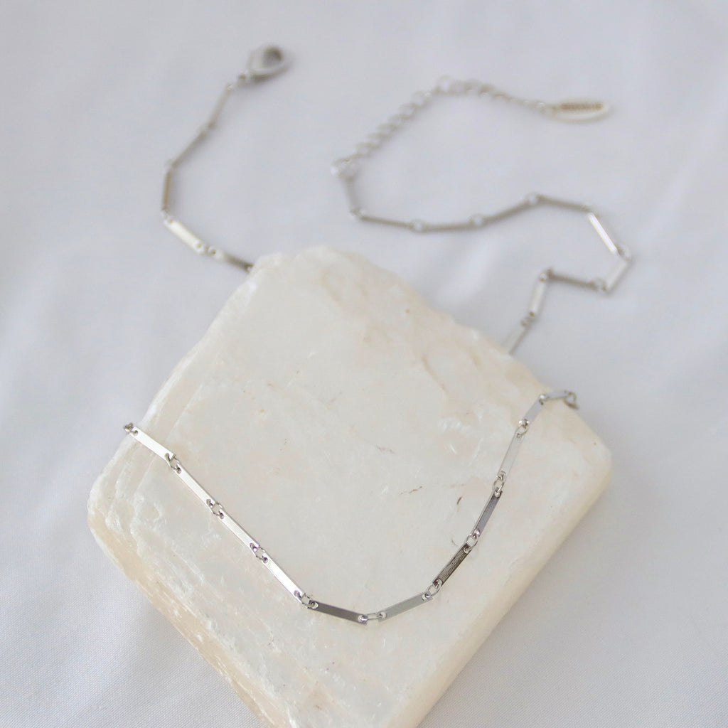 Silver Bar Chain Necklace