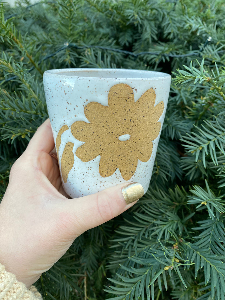 Ceramic Cup with Flowers