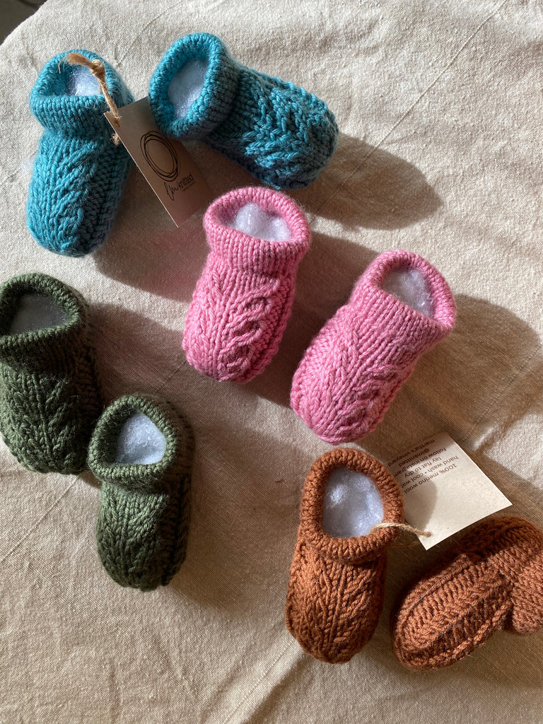 Knitted Wool Baby Booties