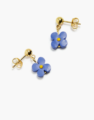 Dainty Indigo Blue Floral Earring